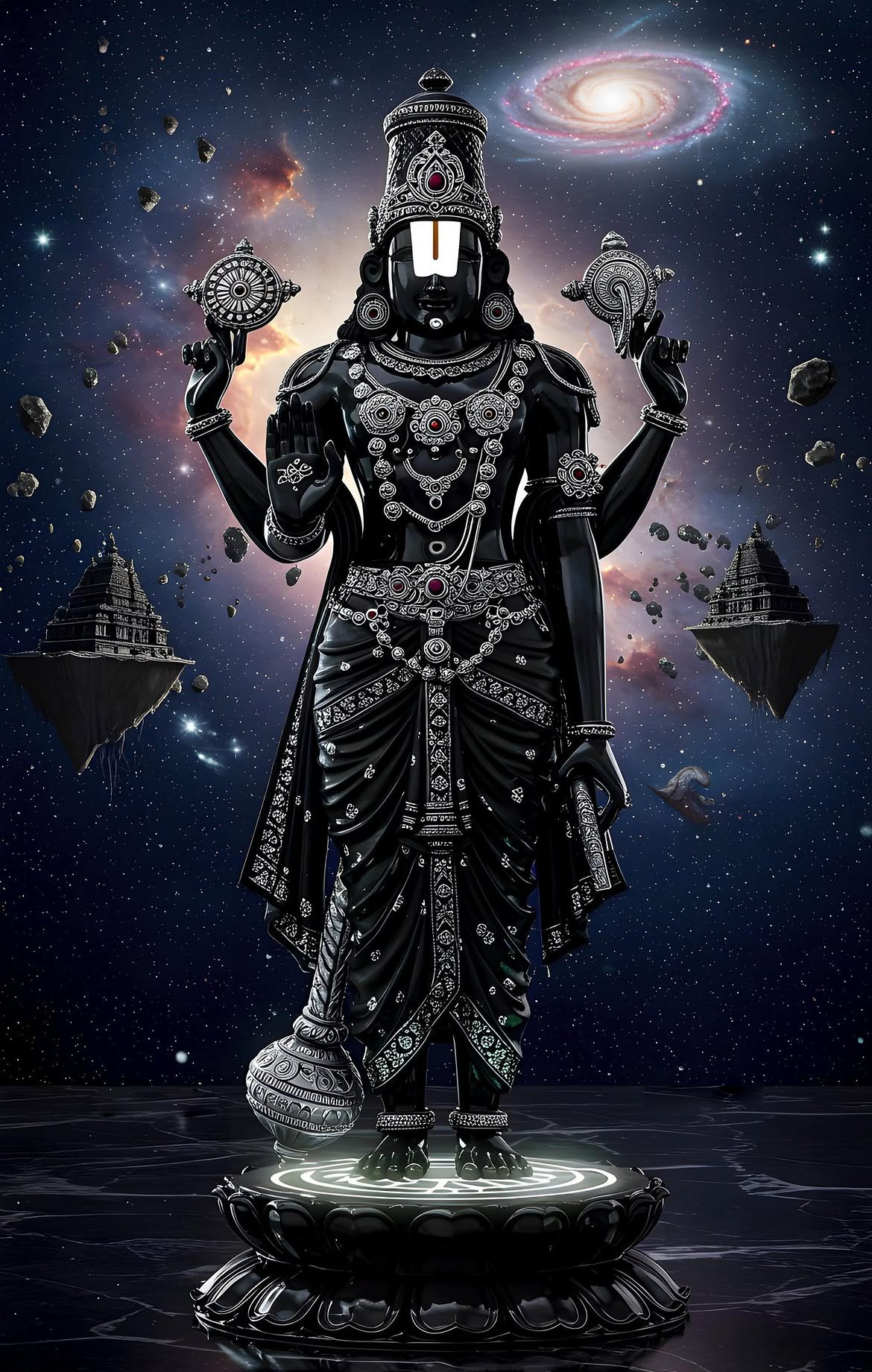 Lord Venkateswara Swamy devotional image with Telugu spiritual message