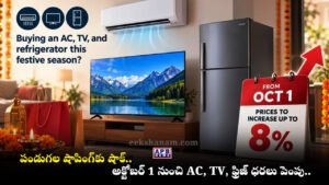 AC TV refrigerator and washing machine prices to increase from October 1 2026