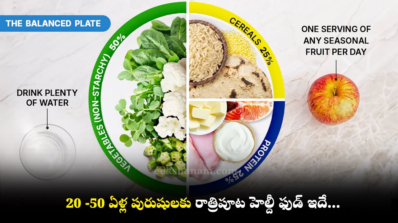 Healthy night dinner diet plan for men aged 20 to 50